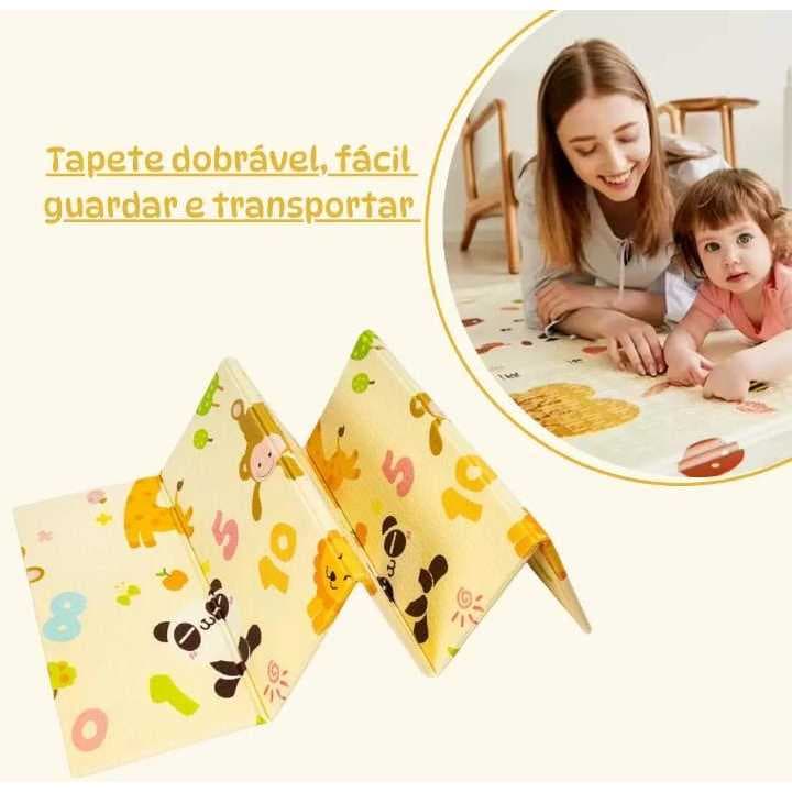 tapete de Atividades Infantil 180x120 Térmico Bebê Gigante Interativo Tatame Educativo Criança