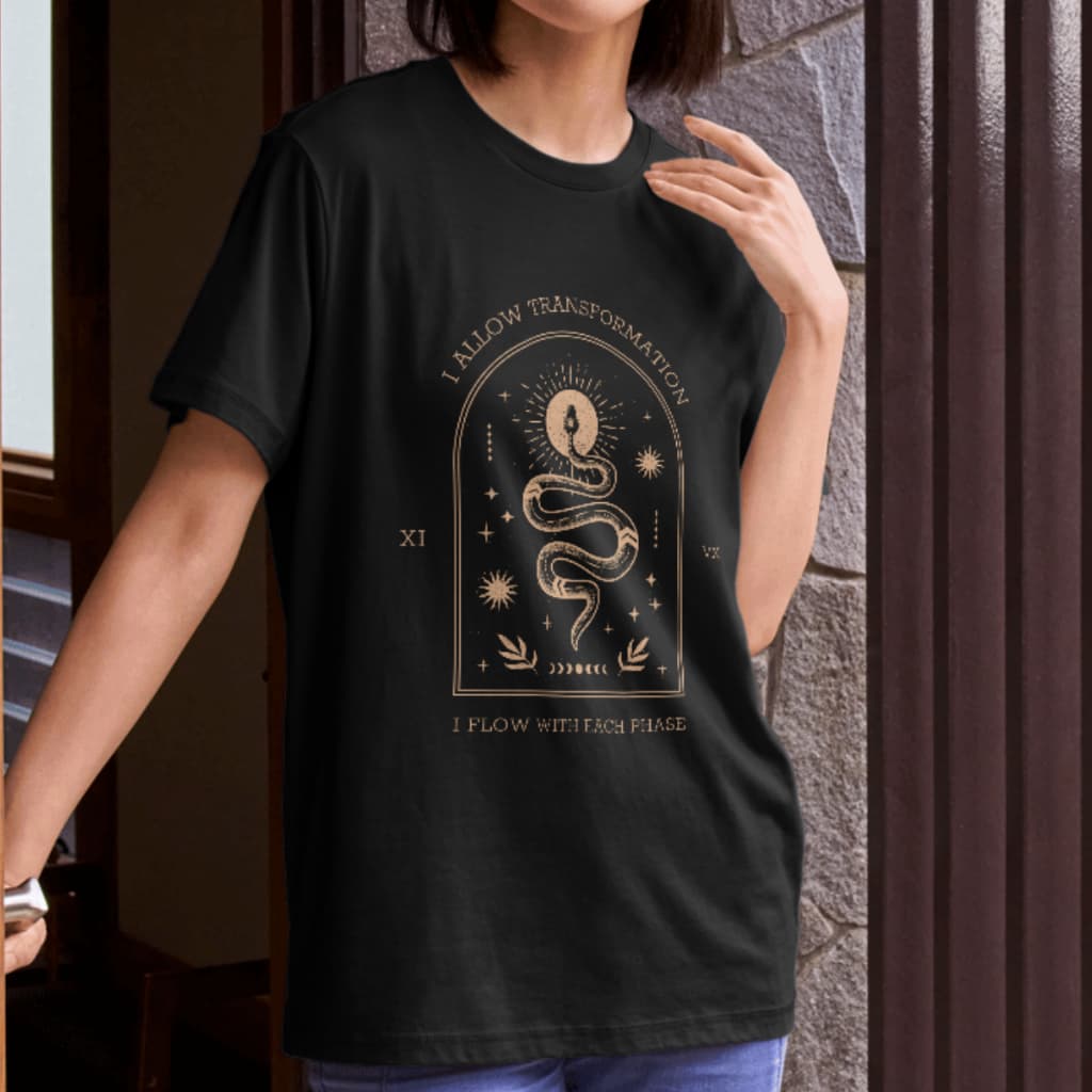 Camiseta Oversized Feminina Mistica Esoterica Serpente 100% Algodão Magia