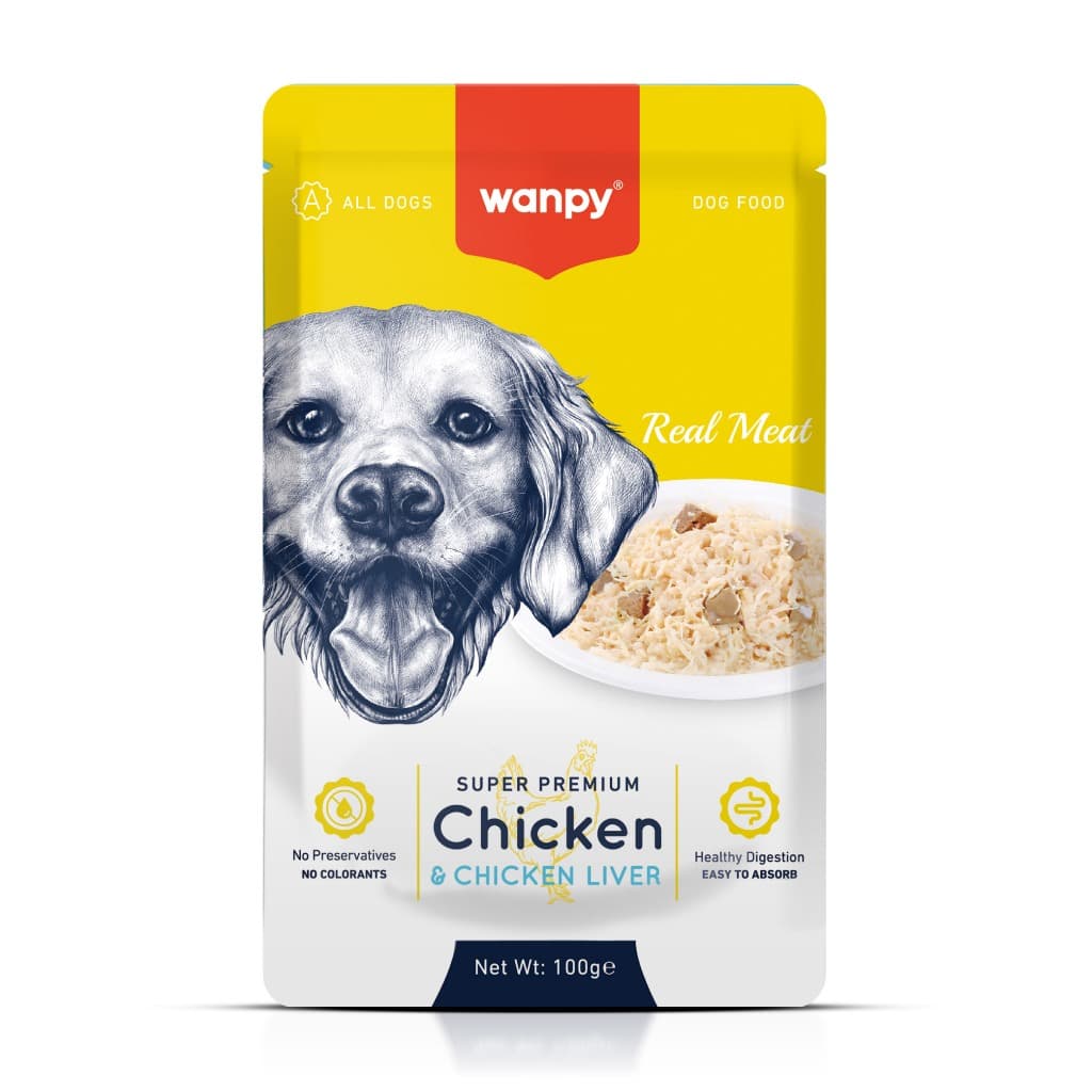 Truly Wanpy Petisco Sachê para Cães Sabor Frango e Fígado de Frango 100g