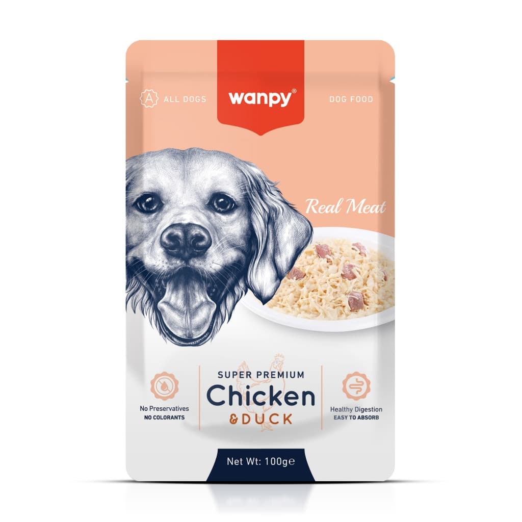 Truly Wanpy Petisco Sachê para Cães Sabor Frango e Pato 100g