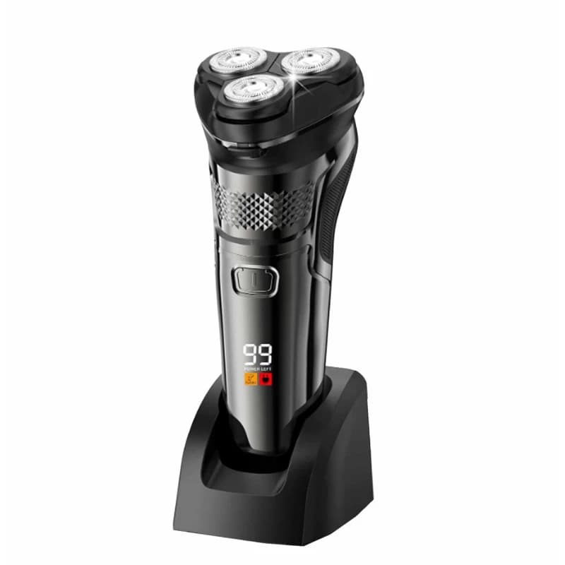 Barbeador Elétrico Profissional 3 Lâminas Sem Fio Recarregável IPX7 B-Max BM-C053