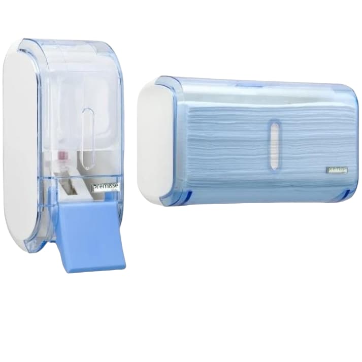 Kit Dispenser Sabonete Líquido e Porta Papel Toalha – Premisse Urban Compacto Banheiro Parede