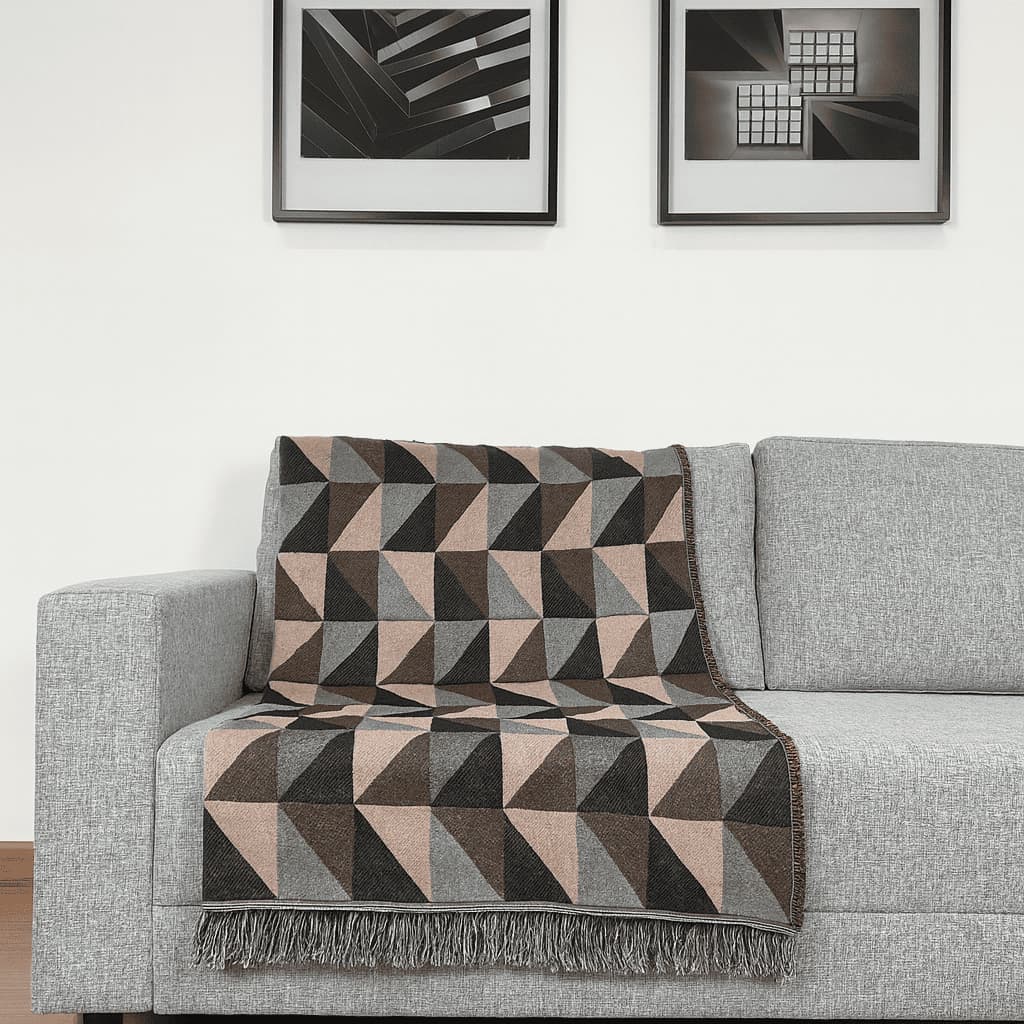 Manta Jaqguard Estampada 100% Algodão Para Sofa 1,60m x 1,40m Capa protetor de Sofa
