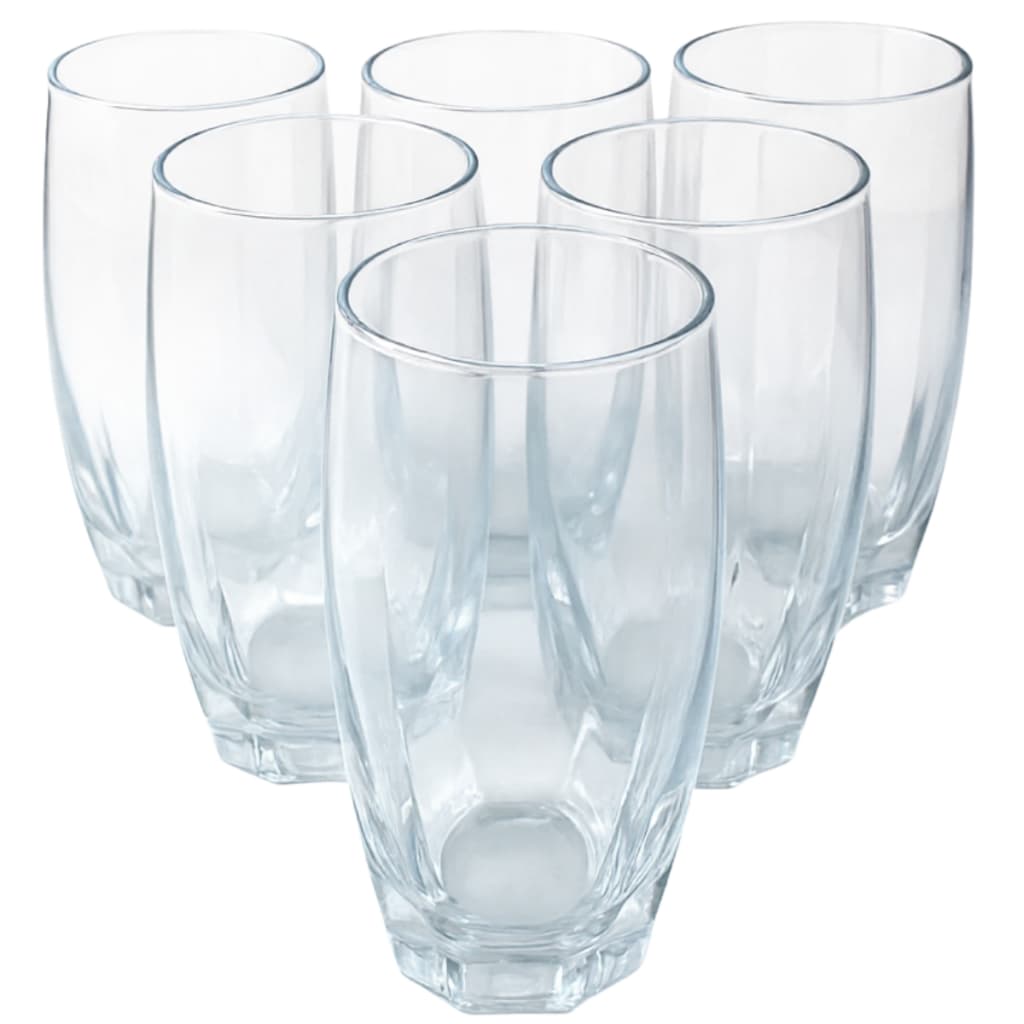Kit De Copos Refrigerante 6 Peças 365ml Suco Reforçado Agua Conjunto De Copos De Vidro
