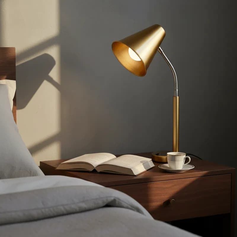 Abajur Luminária De Mesa Flexível alumínio com Interruptor Casa Canto de Sala Quarto cabeceira de cama Escritório