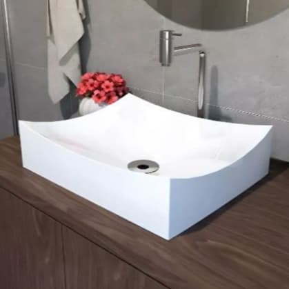 Cuba Para Banheiro Louça 55 X 35 Lemi Pia Sobrebor Ou Apoio Branco Brilhante