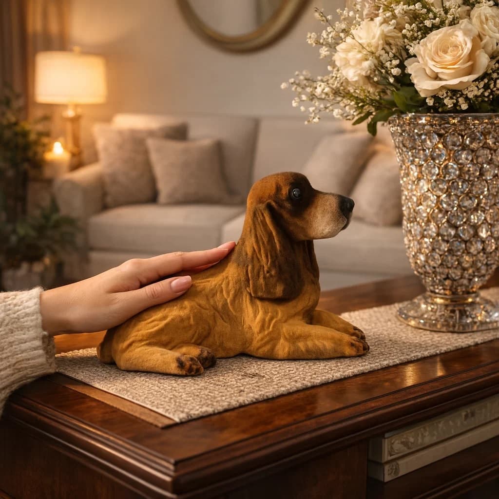 Escultura Cocker Spaniel Decoração Casa Presente Enfeites Pet