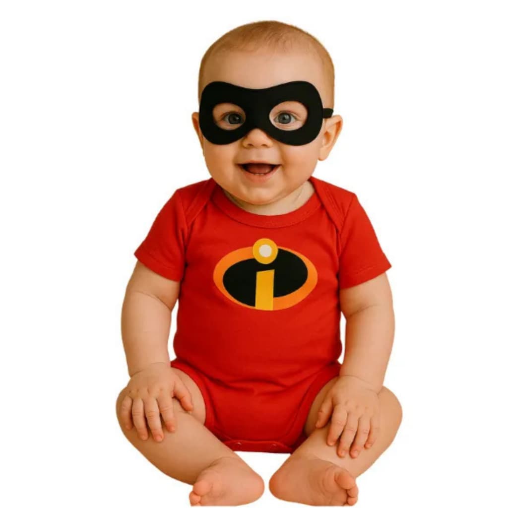 Body Infantil Os Incríveis Mesversário | Fantasia Bebê Super-Herói
