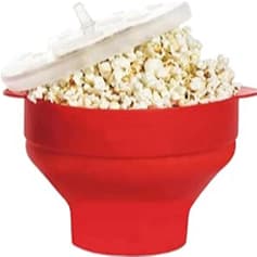 Pipoqueira Grande Para Micro-ondas Sem Óleo Balde Pipoca Silicone Redonda Com Tampa Livre BPA