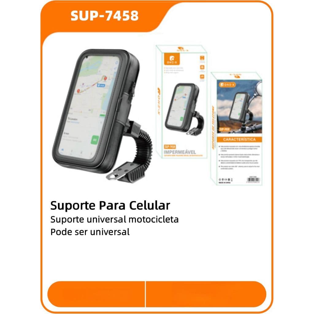 Suporte Bolsa Case Capa Celular Moto Retrovisor Prova D'água E 6.5" ONE-X