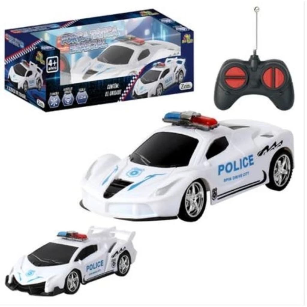Carrinho de Controle Remoto Polícia - Design Detalhado, Controle Total, Escala 1:24