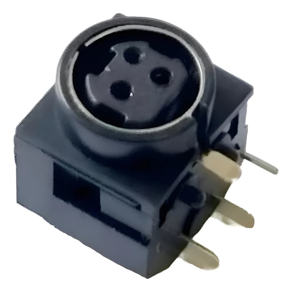 Conector de Energia Power Plugue Jack 3 Pinos Fêmea 3 Vias 90º para Impressora Térmica Elgin L42 Pro