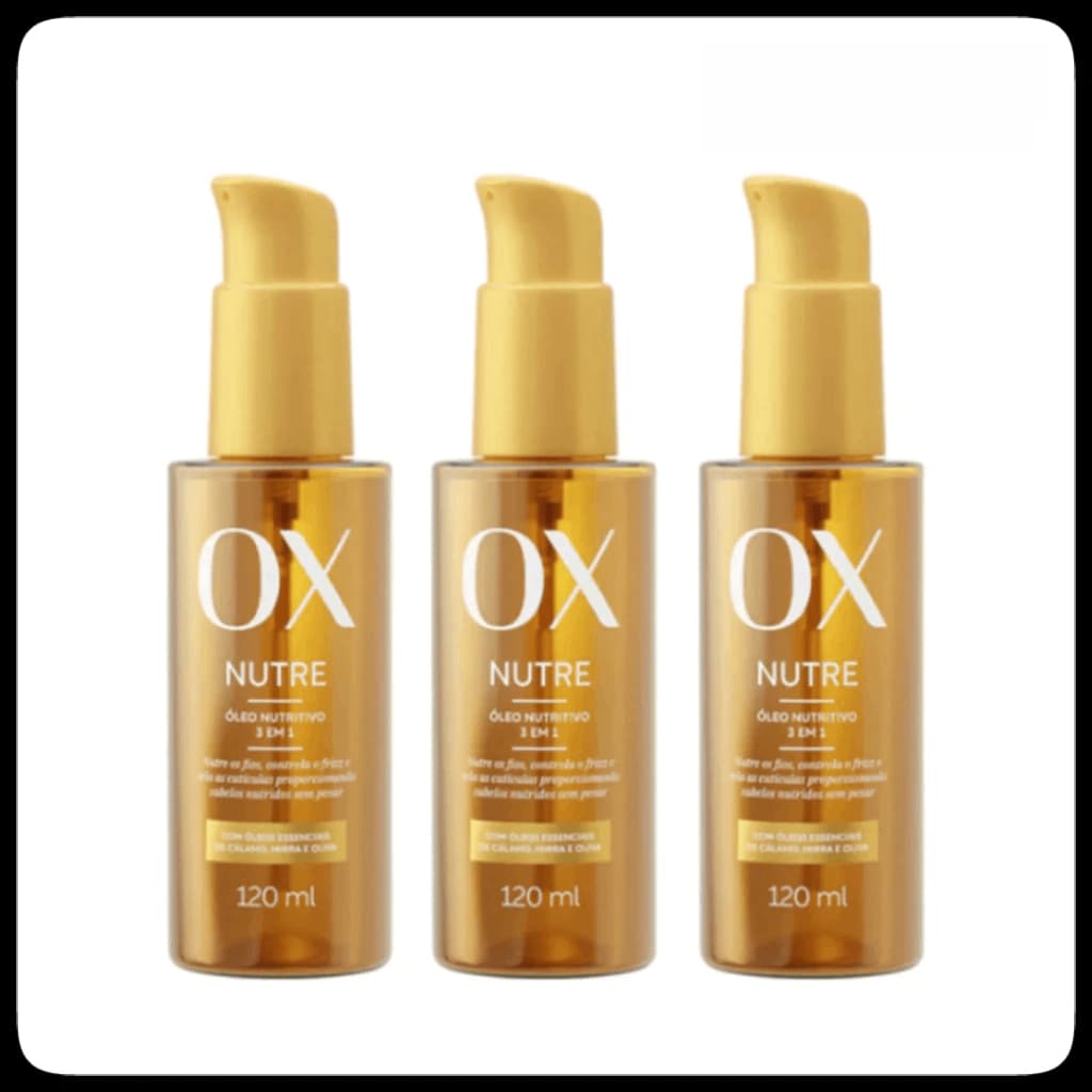 Kit Óleo Nutritivo 3 Em 1 Ox Nutre 120ml Reparador De Pontas