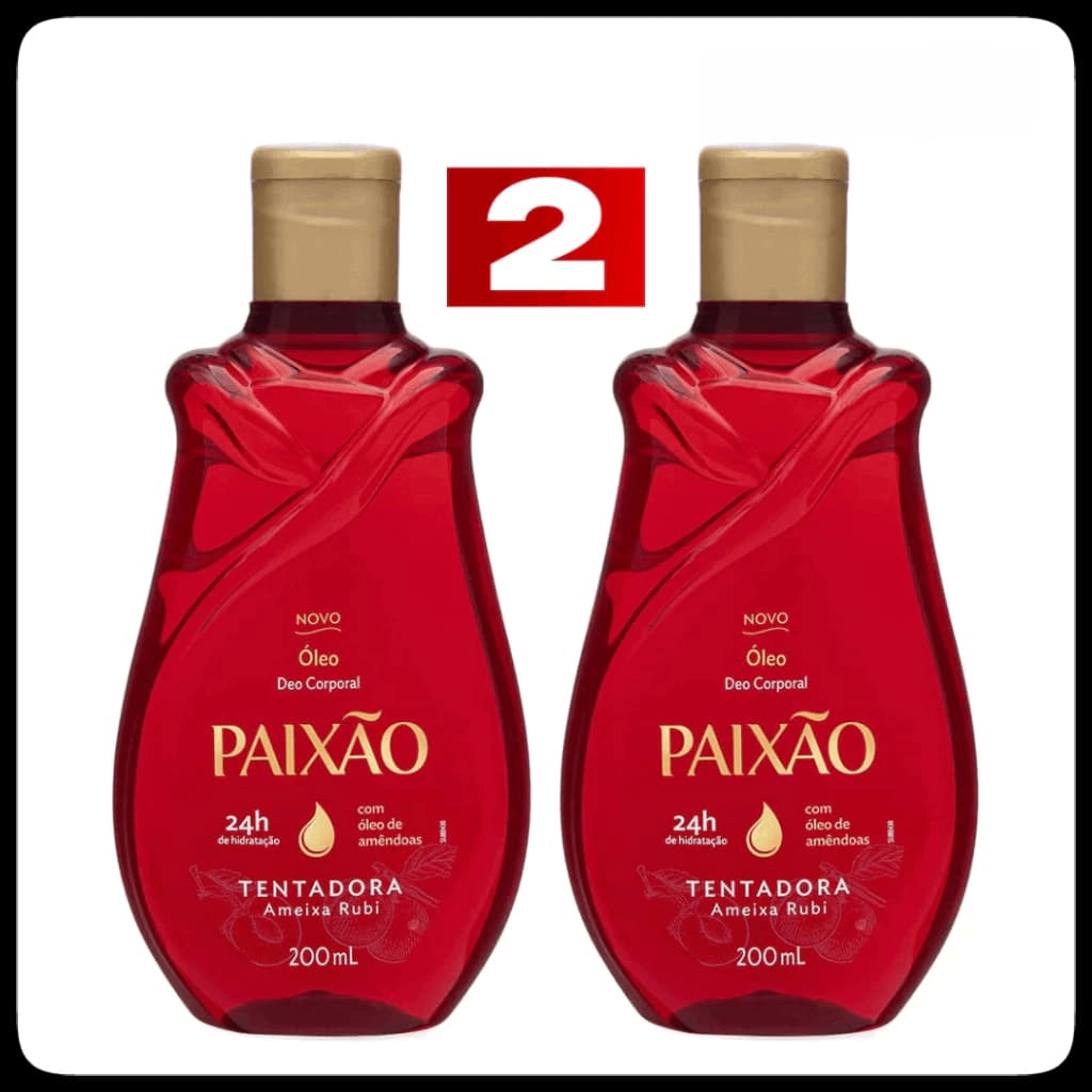 Óleo Corporal Paixão 200ml Paixão Tentadora-kit C/2un