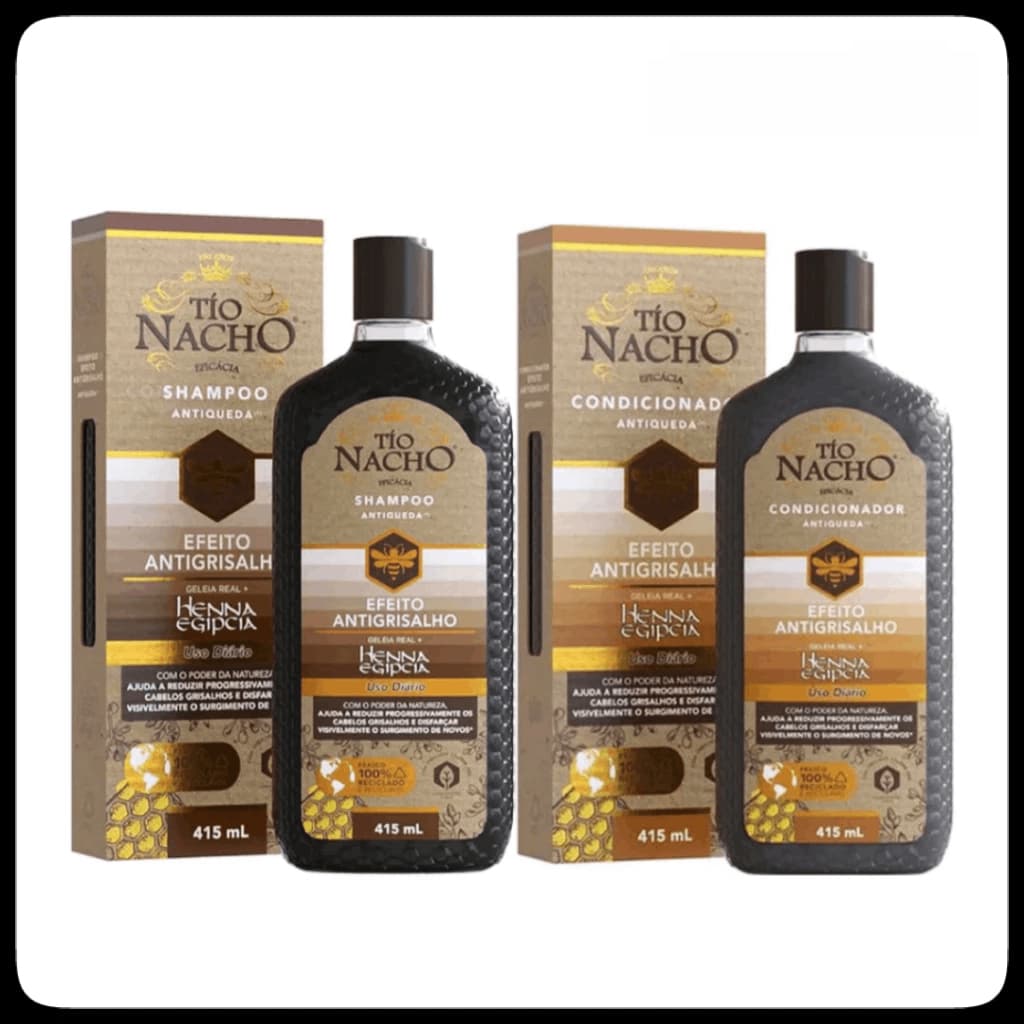 Kit Shampoo E Condicionador Antigrisalho 415ml Tio Nacho