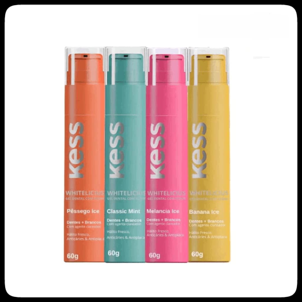 Pasta De Dente Com Fluor Clareadora Kess Belliz: C/4 Sabores