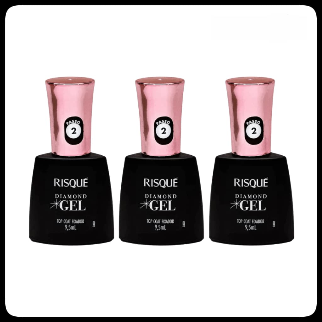 Kit Esmalte Risqué Diamond Gel Color Top Coat 9.5ml