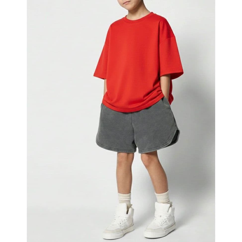 Camiseta Infantil Modelo Oversized Unissex - Básica Lisa
