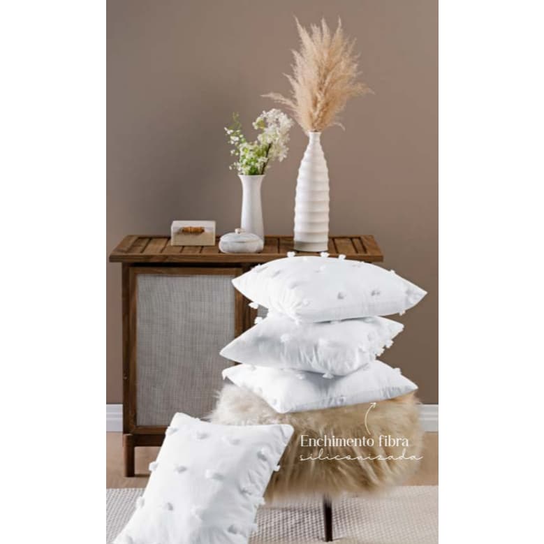 Capas de Almofadas 4 Peças Poppy Tecido Premium -- Luxo Decoração Sala Sofá Cama Quarto
