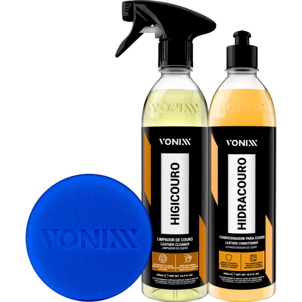 Kit Limpa Couro Higicouro + Hidracouro + Aplicador Vonixx
