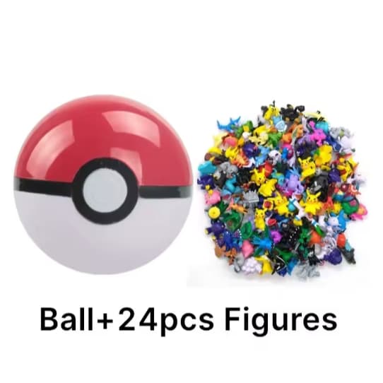 Pokebola 7CM  + 24 Peças Conjunto Brinquedo Presente Pokemon Aleatorios
