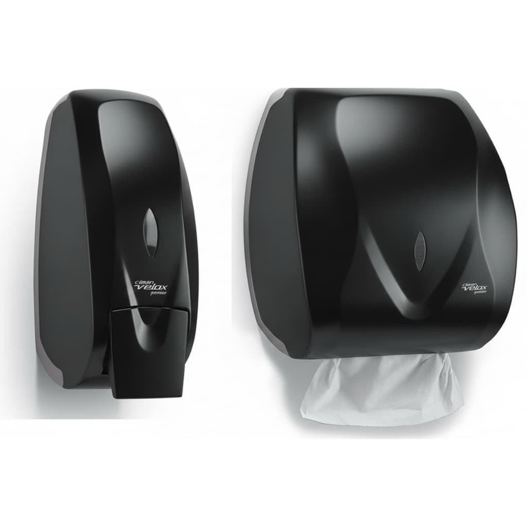 Kit 1 Toalheiro Dispenser + 1 Saboneteira Sabonete Liquido Premisse Velox Branco ou Preto