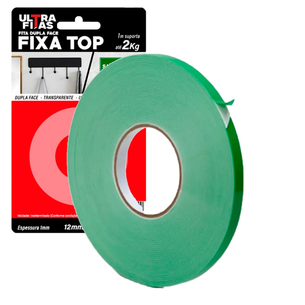 Fita Dupla Face Vhb 12 mm X 20 Metros - Verde + Isolante