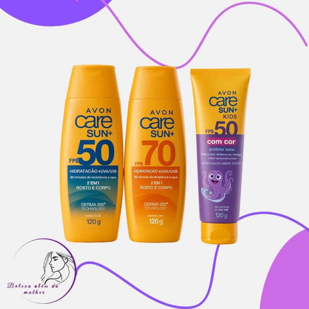 Avon Care Sun+ Protetor Solar 2 em 1 Rosto e Corpo | FPS 50 ou 70 | Resiste 80 min na água | 120g