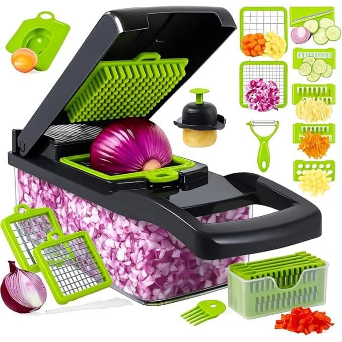 Fatiador de Legumes Multifuncional Cortador Verduras Frutas Profissional 14 em 1 Cozinha