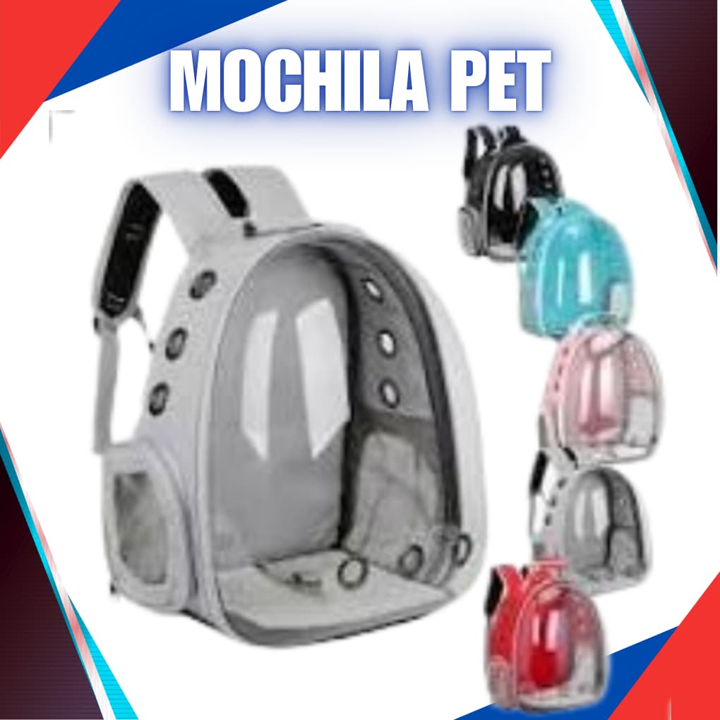 Mochila Pet Acrílico Para Cachorro Gato Cão Visão Panorâmica Várias Cores escolher