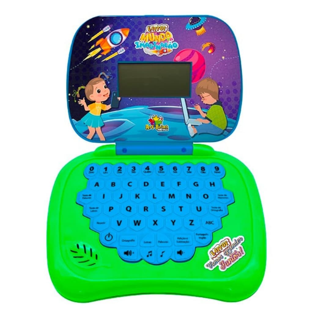 Computador Infantil Bilíngue Meninos Educativo Garantia Inmetro Verde