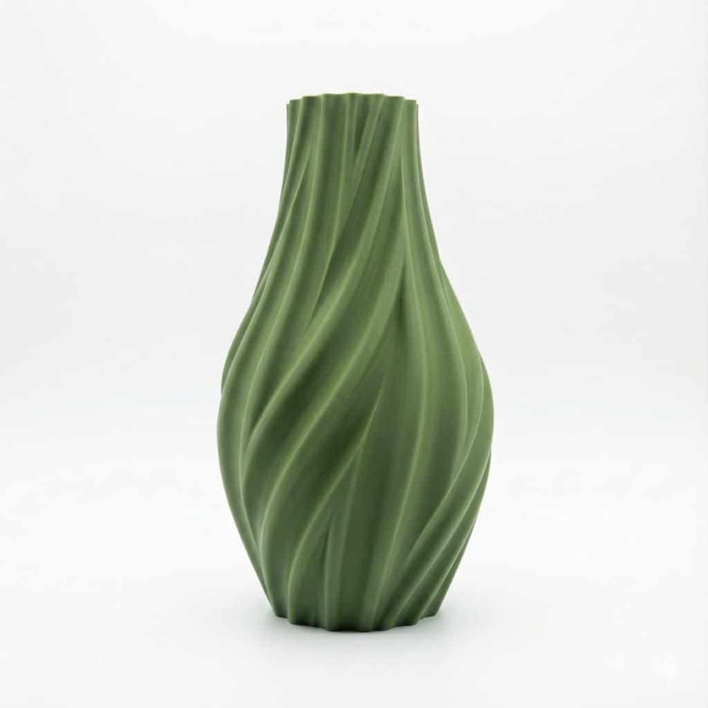 Vaso Decorativo 3D Espiral Moderno 18cm – Para Flores Secas | Design Geométrico | Leve e Resistente