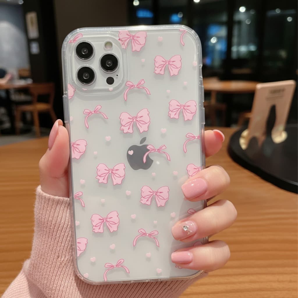 CAPINHA Transparente Laço para Iphone, 15 Pro Max/15 Pro/15/14 , Capa de Telefone à Prova de Choques