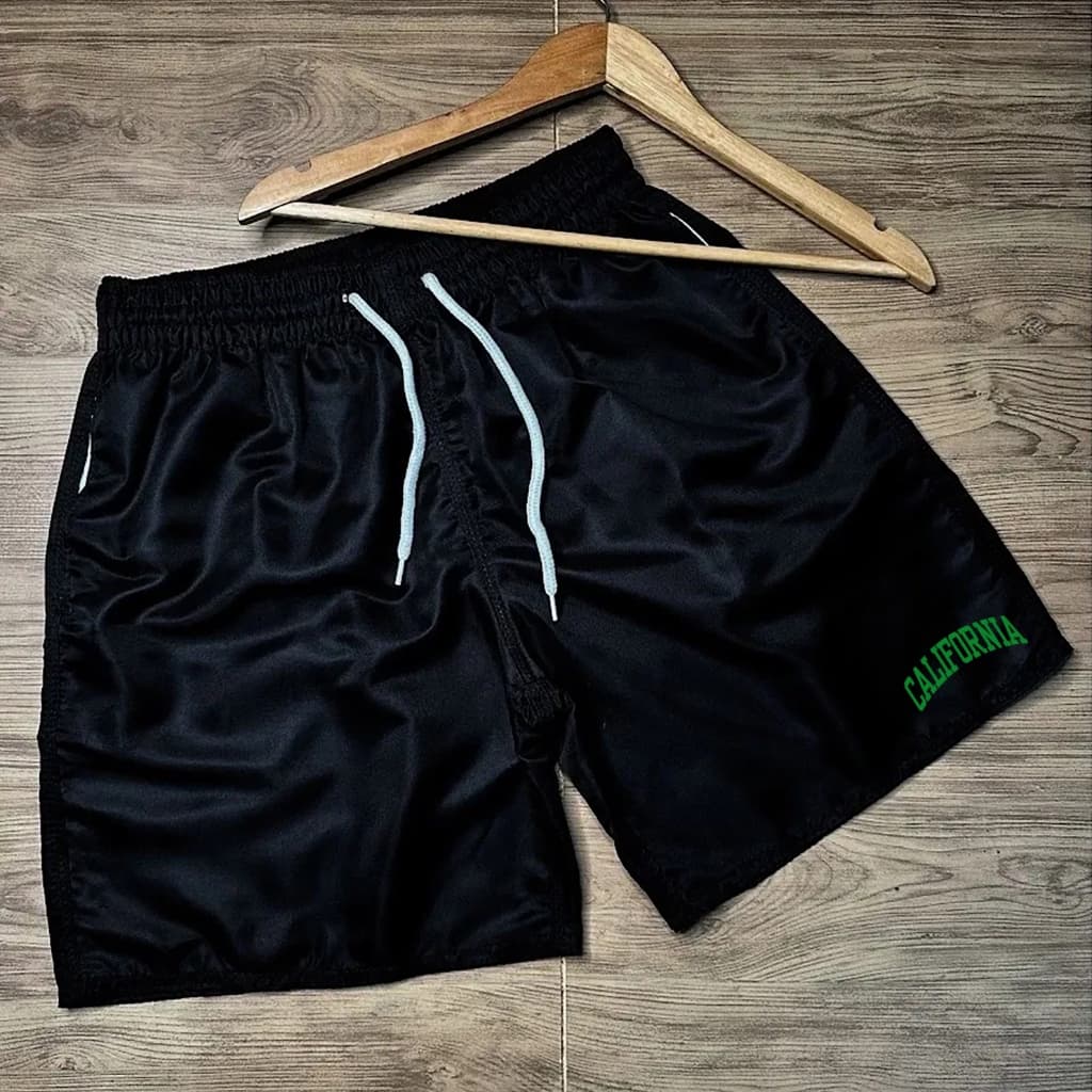 Bermuda Esportiva Shorts Masculino NY California Verde Premium Para Academia Corrida Treino Futebol