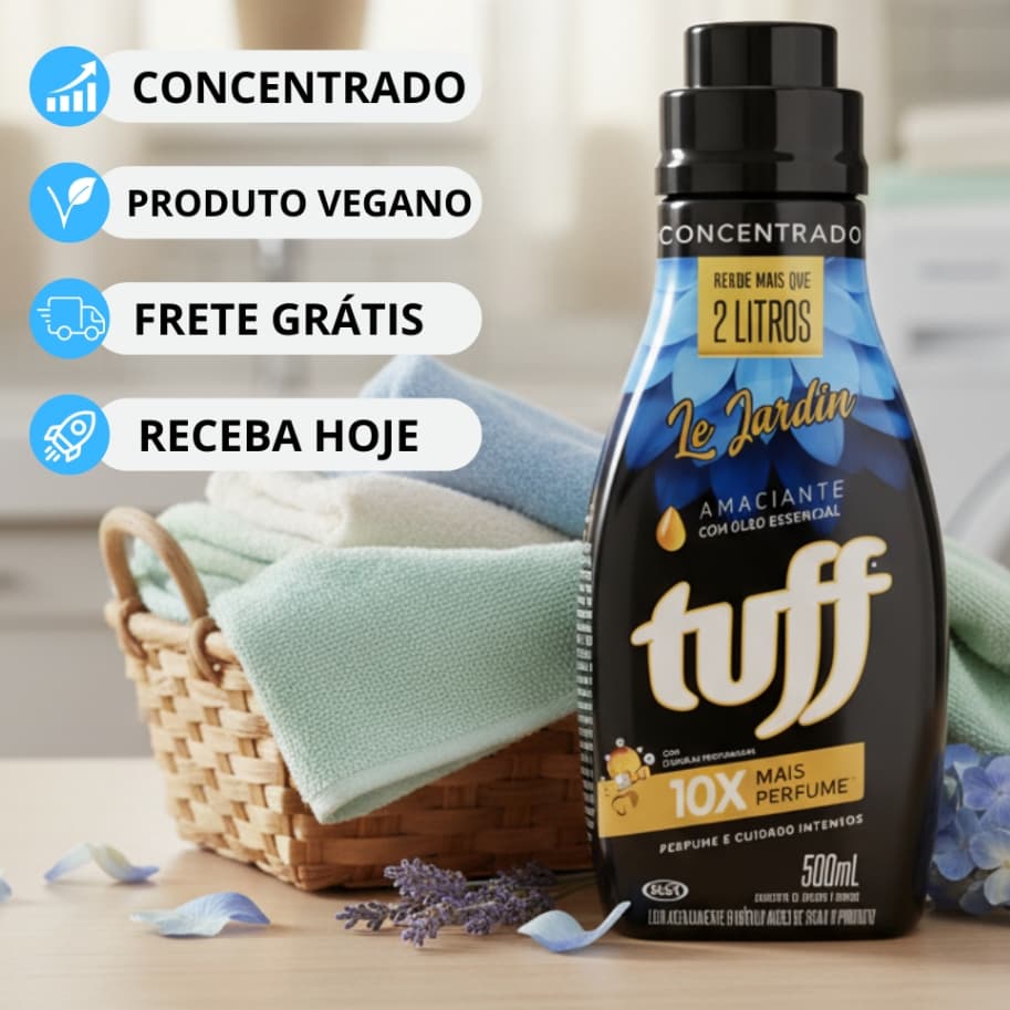 Amaciante Vegano Concentrado Tuff Le Jardin Roupas Intenso Lavanderia
