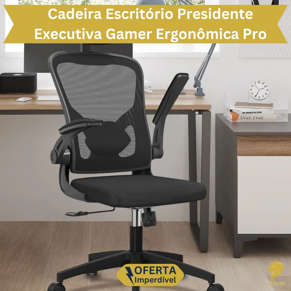 Cadeira Escritório Executiva Gamer Ergonômica Giratória Ajustável Regulável Confortável