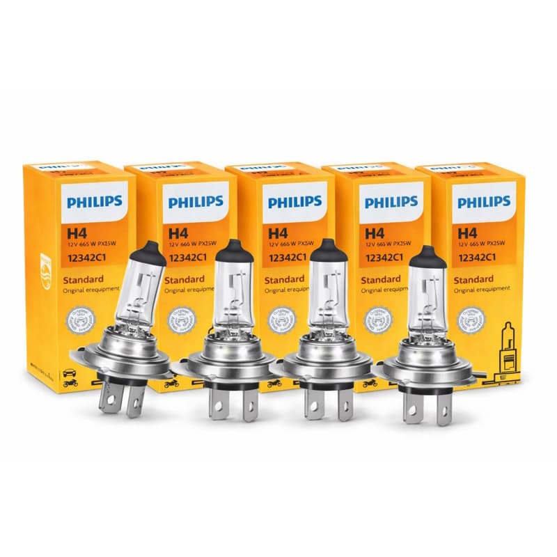 Kit 5 lâmpada farol h4 12v 55w Phillips