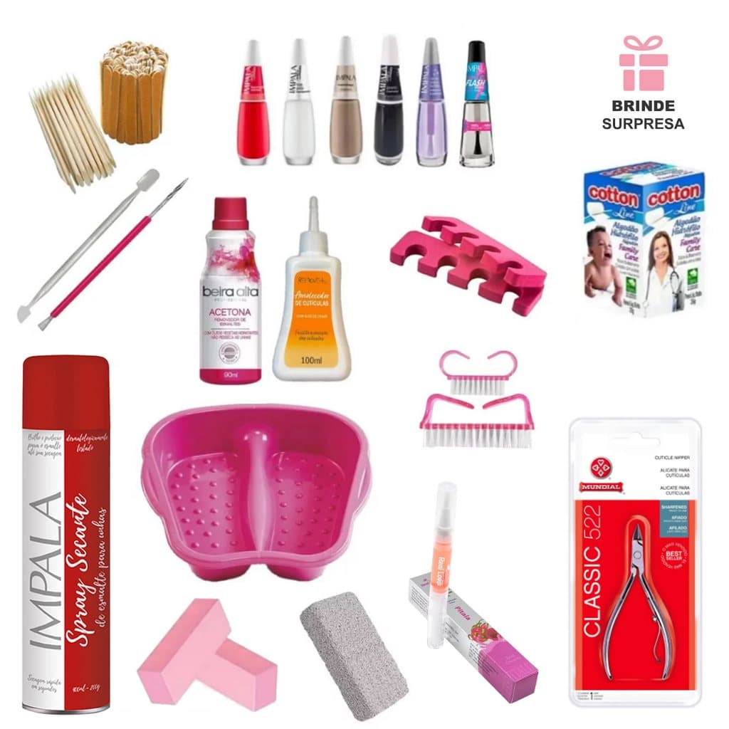 Kit Manicure profissional com Secante e alicate 522 Mundial - Tradicional