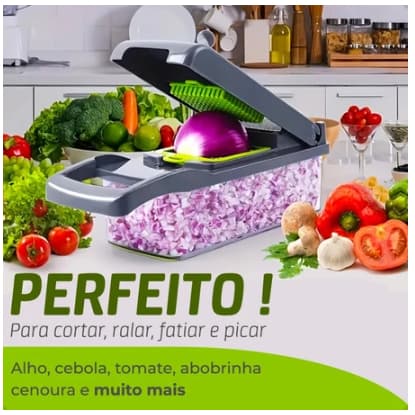 Cortador Multifuncional Fatiador Profissional Verduras, Frutas, Legumes 16 Em 1 Mandoline Multiuso