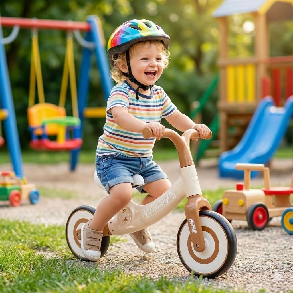 Bicicleta Equilíbrio Bike Sem Pedal Aprende Andar Marrom Brinquedo Presente Criança Menino Menina