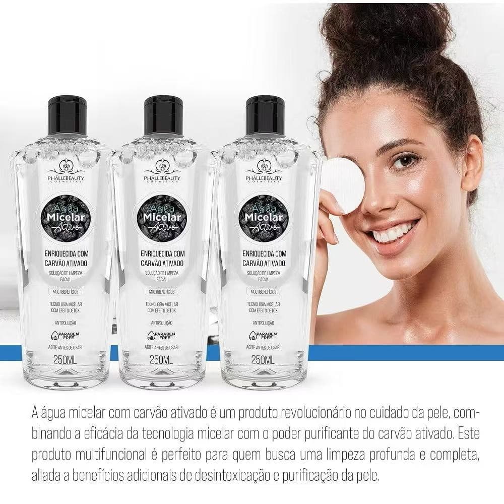 Água Micelar Active + Carvão Ativado - Phallebeauty