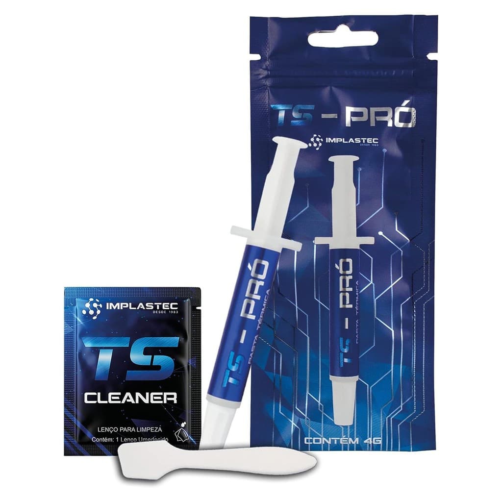 Pasta Térmica de Alta Performance Implastec TS PRÓ 6,2W/mk 4g para PC CPU Processador GPU Videogame