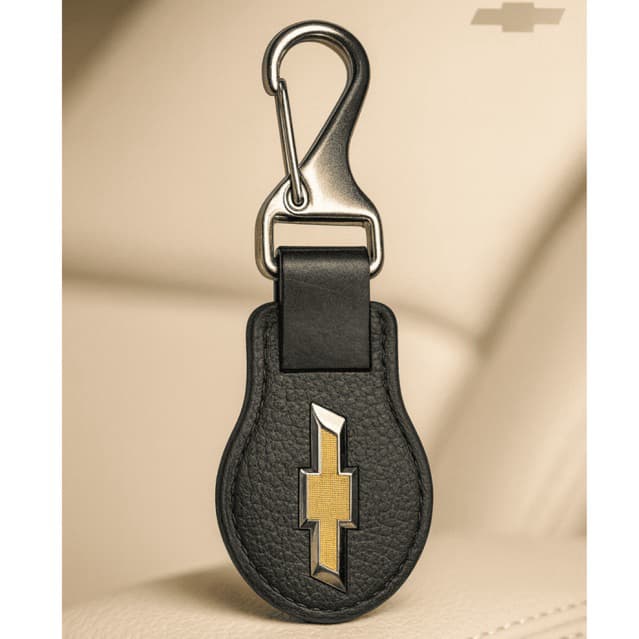 Chaveiro Automotivo GM Chevrolet – Borracha Premium, Logo Dourado – Onix, Prisma, S10, Cruze, Celta