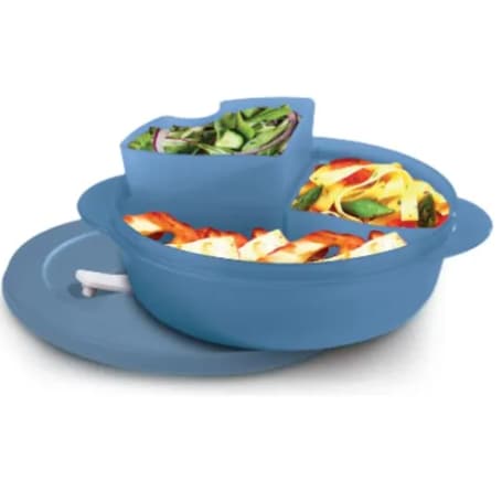 Tupperware Cristalwave com Divisórias e Bandeja Removível 900ml Azul