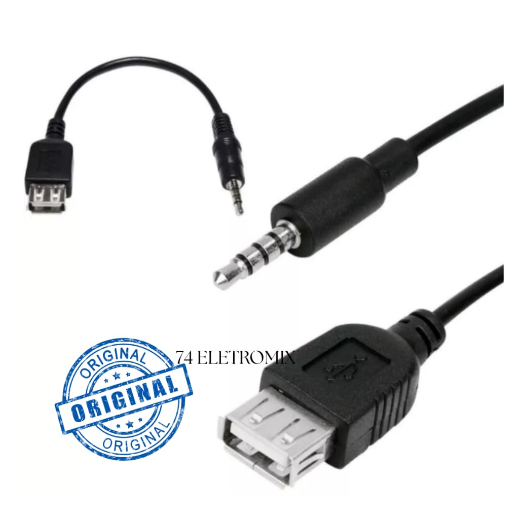 Adaptador P2 X USB Fêmea 3.5mm Conversor de Áudio Portátil Plug and Play Kapbom
