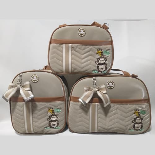 Kit Bolsas de Bebê Maternidade Safari 3 Peças