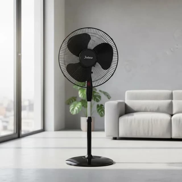 Ventilador Coluna 3 Pás 40cm 3 Velocidades 50w 1,30m Preto Preto Turbo  Silencioso 127v Plastico