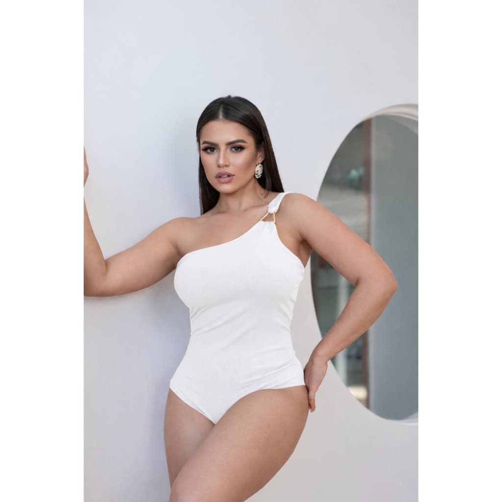 Body Mula Manca Feminino em Ribana Premium com Argola Metal Orgânica Gota Dourada com bojo primavera Verão