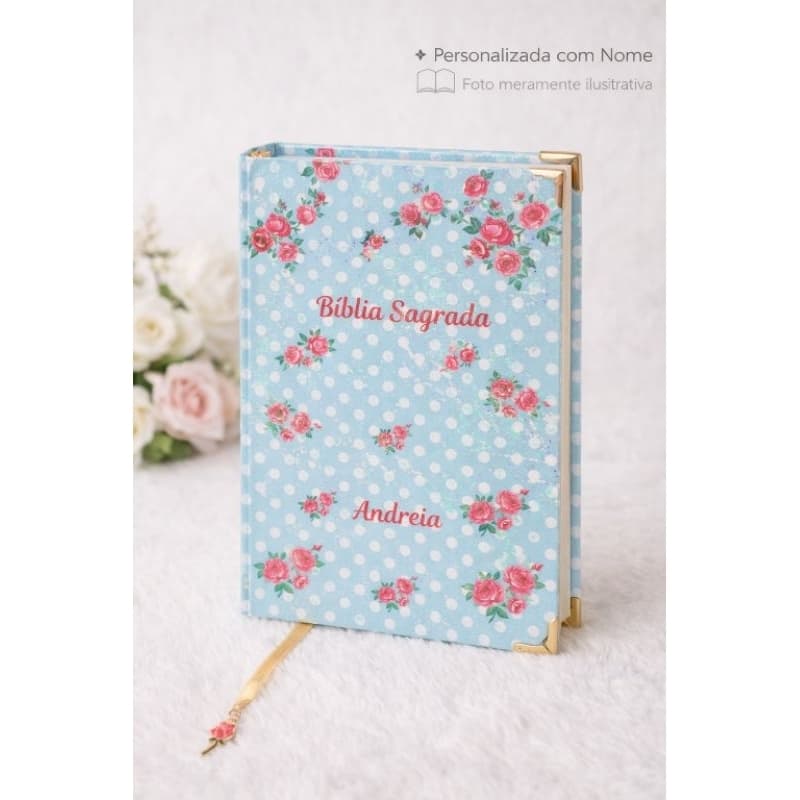 Bíblia Sagrada + Hinário CCB Personalizados com Nome | Capa Floral Luxo | Presente Cristão Exclusivo