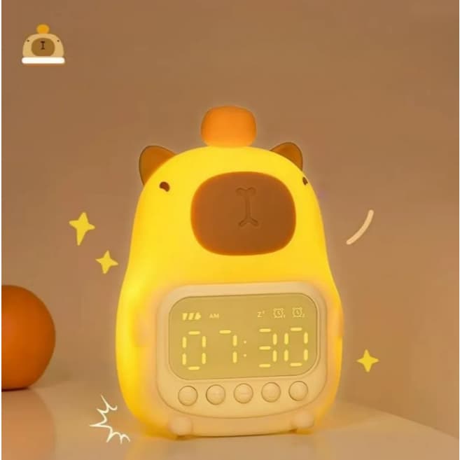 Despertador Luminaria Capivara Digital Led Recarregável